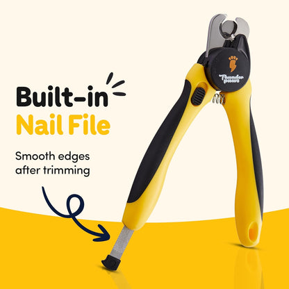 LED Dog Nail Clippers with Light, Trimmers with Protective Guard, Quick Sensor, Safety Lock and Nail File - Suitable for Large and Small Dogs & Cats (Yellow, LED) - Image 7