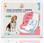 Oomicat dog diaper liners 150 count retail packaging front view showcasing premium booster pads for small pets