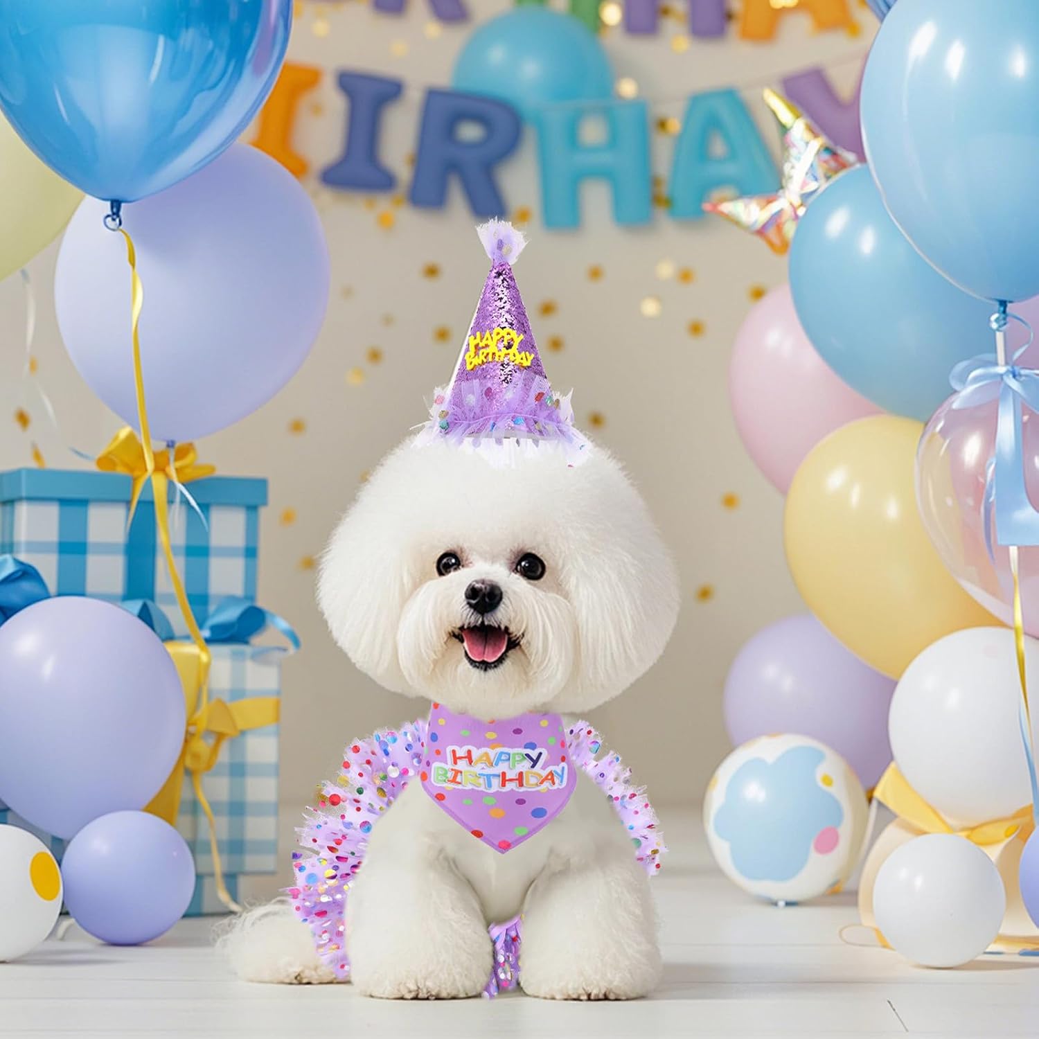 Charming princess dog party wear with adjustable buckle and mesh fabric