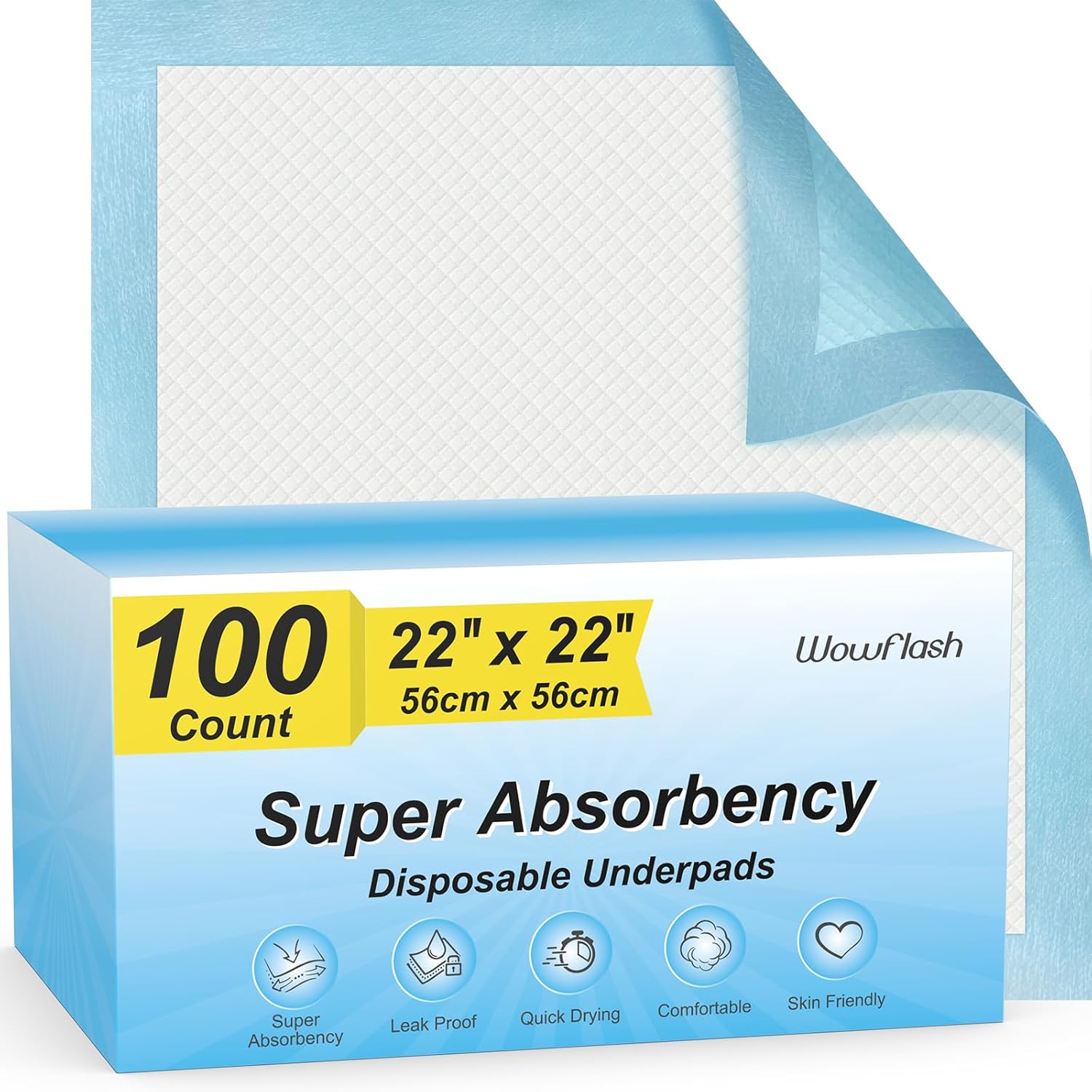 Wowflash Super Absorbency Disposable Leakproof Underpads with Quick Drying for Baby, Adults, Puppy, Dog Bed Pee Pads, Extra Large, XXL Incontinence Pads, 30" x 36", 50 Count - Image 9