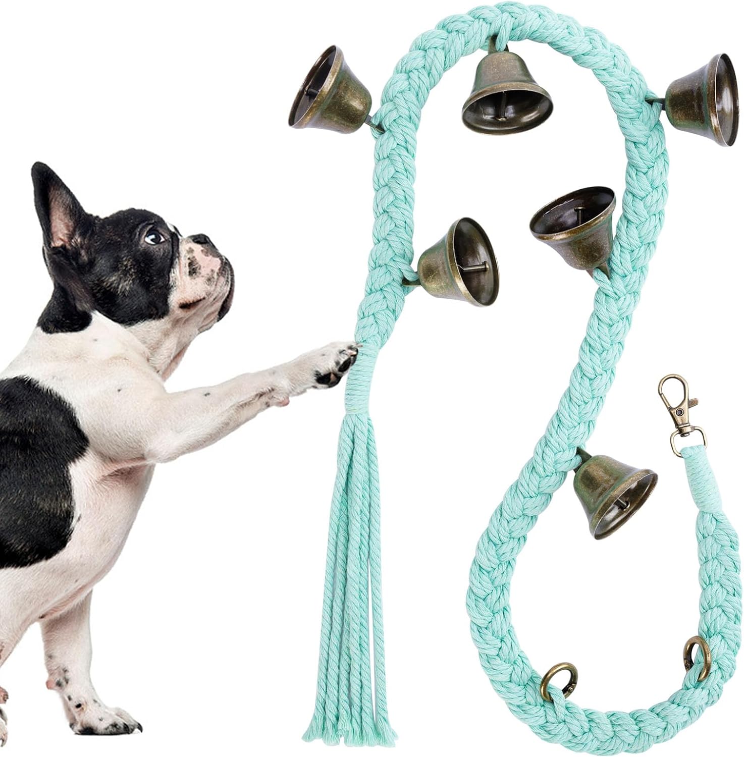 Dog Bell for Door Potty Training, Cotton Handwoven Dog Doorbell with 6 Extra Loud Bells for Dog Training, Adjustable Hanging Door Bell for Small Medium Large Dogs to Ring to Go Outside, Beige - Image 12
