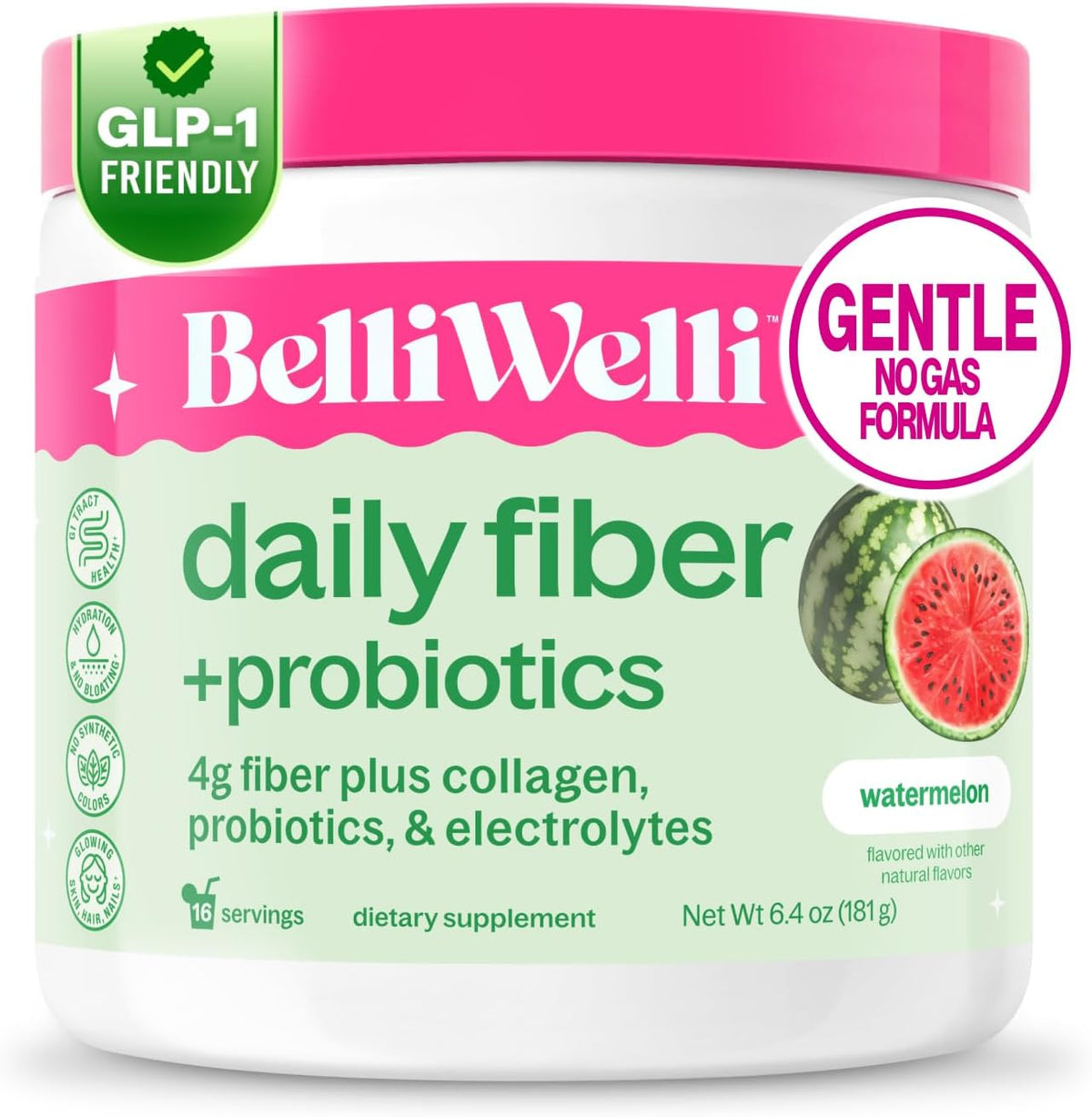 Belli Welli Fiber Supplement Powder with Prebiotics for Digestive Health and GLP-1 Support, Soluble Fiber for Gut Health & Debloat, Keto, Gluten Free, 16 Servings (1 Pack) Strawberry Lemonade - Image 9