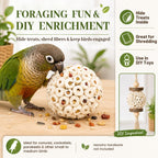 Zephyriel bird foraging toy close up dimensions