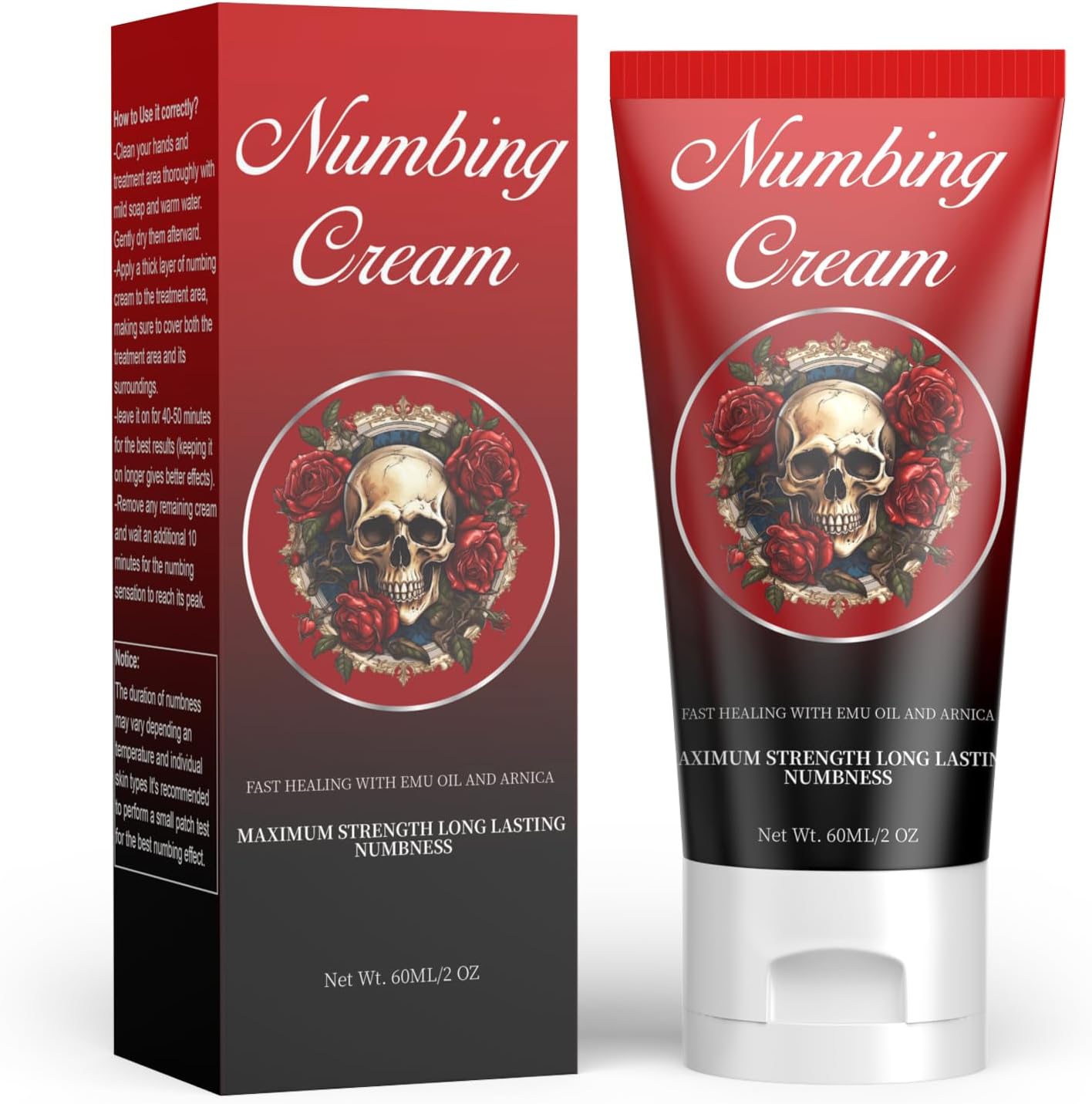 BlackCaves maximum strength topical skin numbing cream 60ml front view bottle.