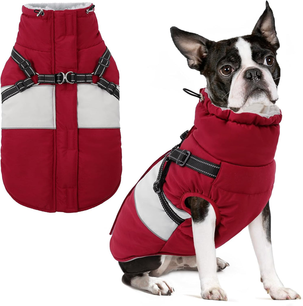 Dog Winter Coat, Waterproof Dog Coat Jacket with Harness for Medium Breeds Boys Girls, Reflective Fleece Lined Pet Snow Jacket Sweaters for Pug, Jack Russel, Boston Terrier, Pink M - Image 15