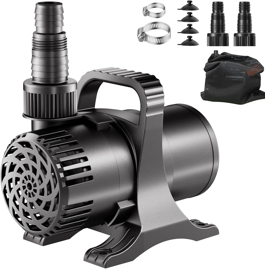 OYO Water 175W 3000 GPH Pond Pump front view showcasing the heavy duty submersible design for outdoor water features.