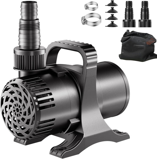 OYO Water 175W 3000 GPH Pond Pump front view showcasing the heavy duty submersible design for outdoor water features.