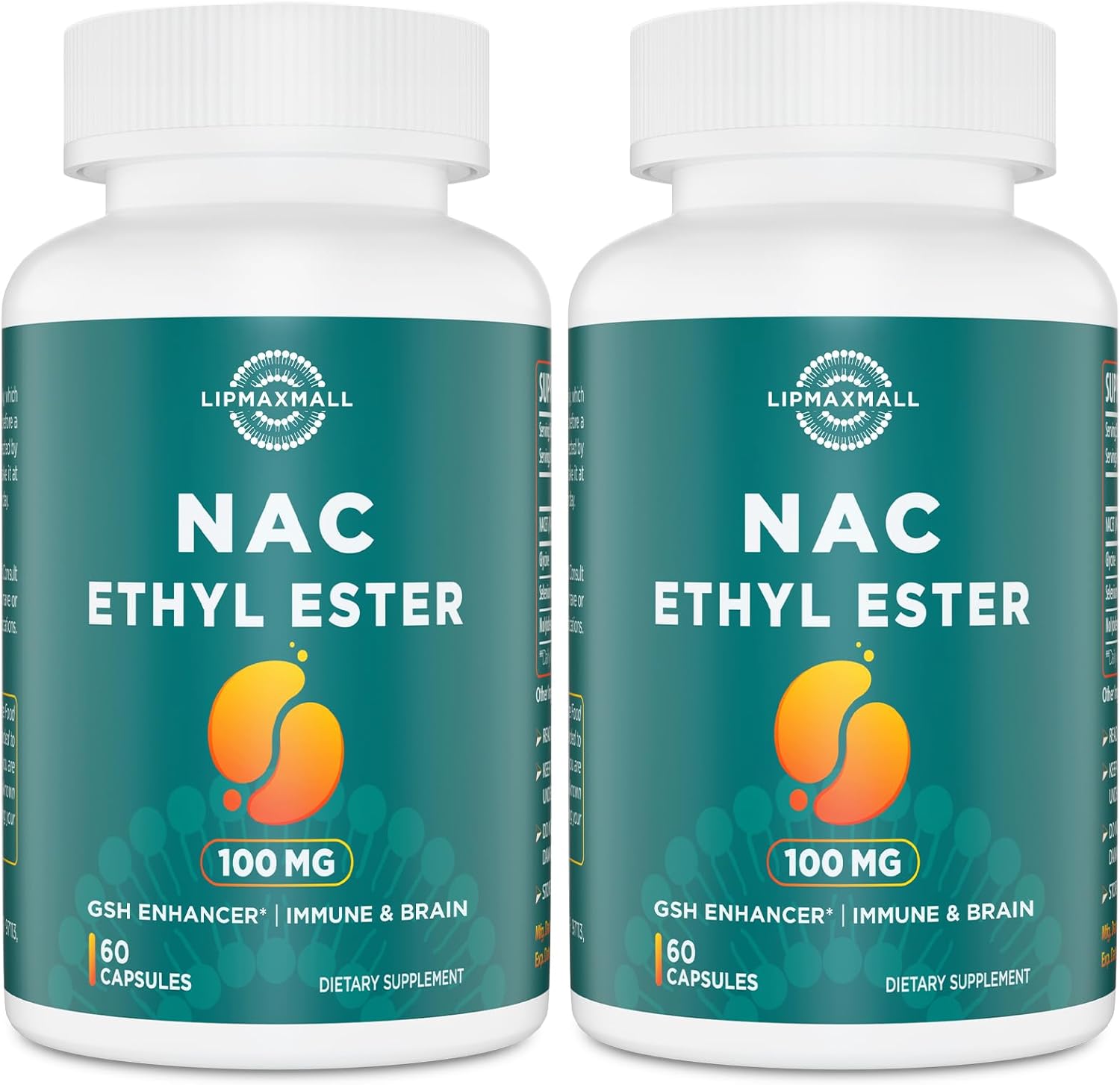 Lipmaxmall N-Acetyl Cysteine Ethyl Ester front view of bottle