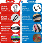 ZALER long dog leash packaging and full contents showing the heavy duty purple and black recall lead
