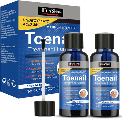 Drawzone Toenail Fungus Treatment Extra Strength 2 bottle pack front view