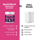 Savory beef bone broth mixture created by blending Special Breed cat powder with water.