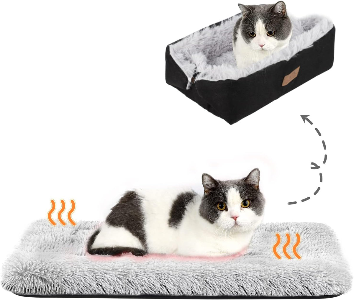 Self Warming Cat Bed, Foldable Self Heated Cat Mat Extra Warm Thermal Heating Pad 24 x 20 inch for Indoor Outdoor Cats, Non-Slip Bottom Washable Non Electric - Image 9