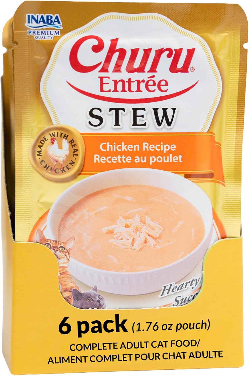 INABA Churu Entre Stew for Kittens, Grain-Free, High Moisture, Prebiotic Wet Cat Food, 1.76oz. per Pouch, 6 Pouches, Chicken Recipe with Tuna - Image 10