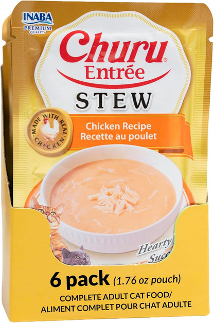 INABA Churu Entre Stew for Kittens, Grain-Free, High Moisture, Prebiotic Wet Cat Food, 1.76oz. per Pouch, 6 Pouches, Chicken Recipe with Tuna - Image 10