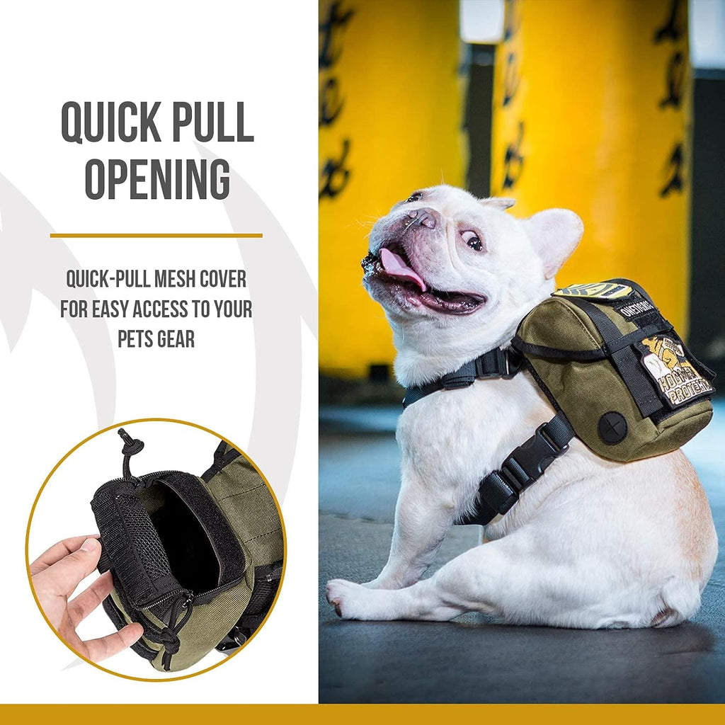 OneTigris Ranger Green canine gear displaying the heavy duty UTX-Duraflex quick release buckles