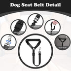 Bwogue pet safety seat belt with zinc alloy snap