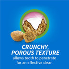 Purina DentaLife crunchy cat treats showing unique porous texture for tartar control