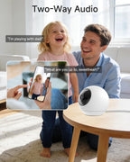 Noorio dual band 5GHz home camera showing packaging box details and included power cable