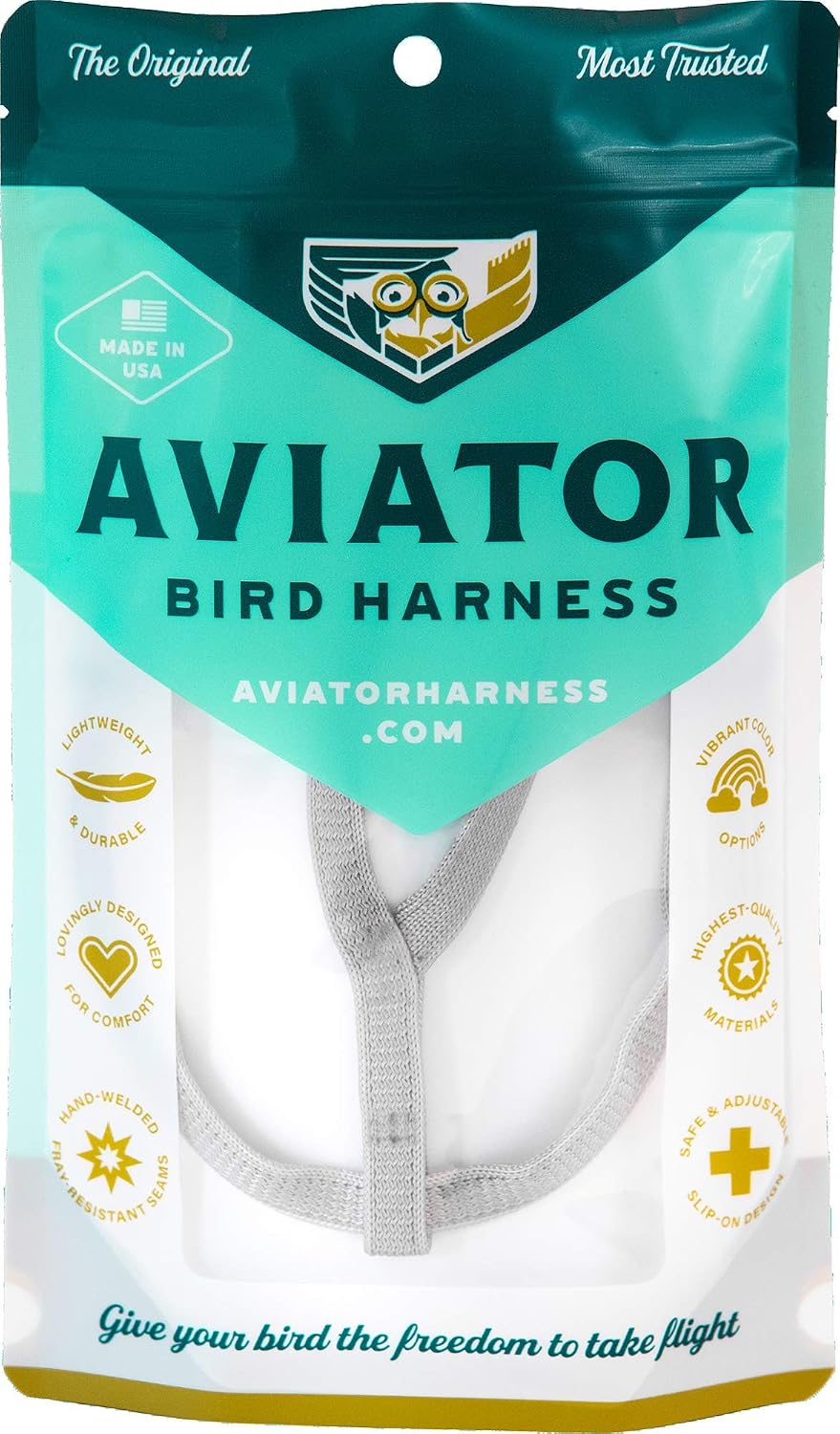 The Aviator pet bird harness complete set