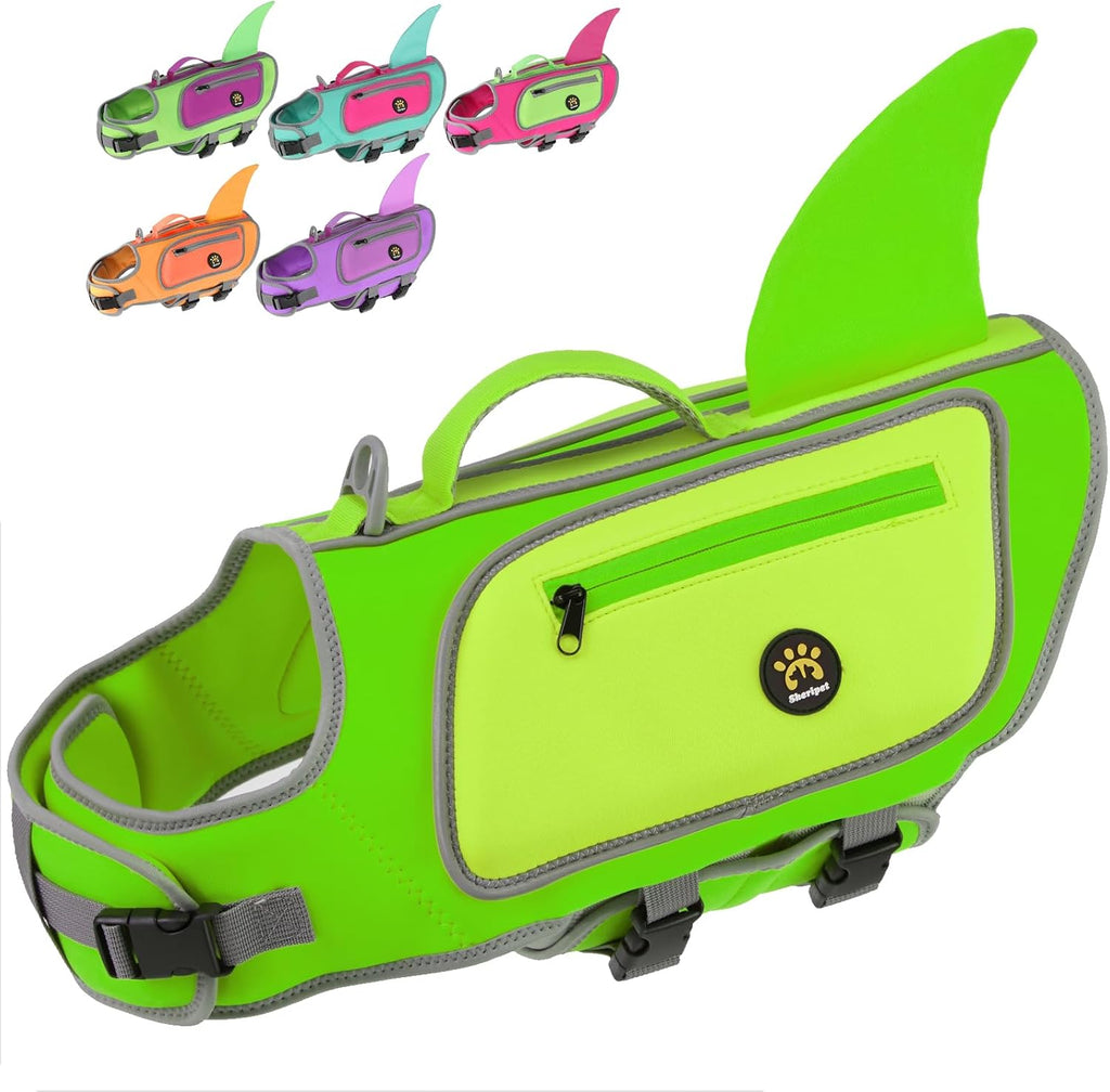 Dog Life Jacket, Shark Dog Life Vest Adjustable Pet Swimming Safety Vest with Superior Buoyancy & Rescue Handle for Small Medium Large Dogs, Swim, Pool, Beach, Boating (Turquoise, X-Small) - Image 12