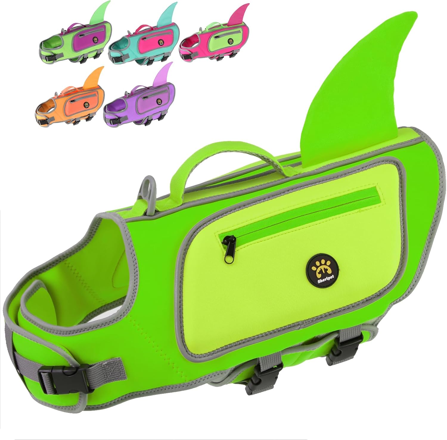 Dog Life Jacket, Shark Dog Life Vest Adjustable Pet Swimming Safety Vest with Superior Buoyancy & Rescue Handle for Small Medium Large Dogs, Swim, Pool, Beach, Boating (Turquoise, X-Small) - Image 12