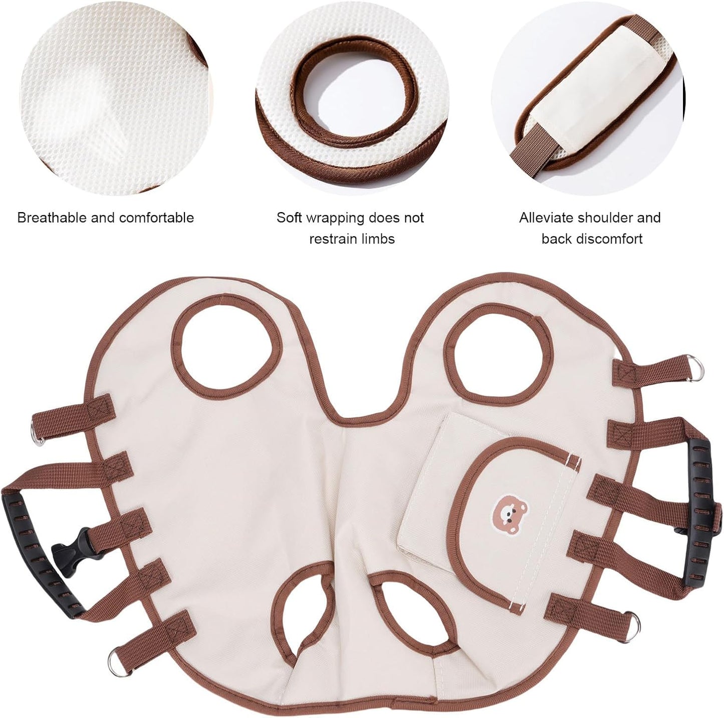 Side view of Senecesli portable pet sling for small dogs