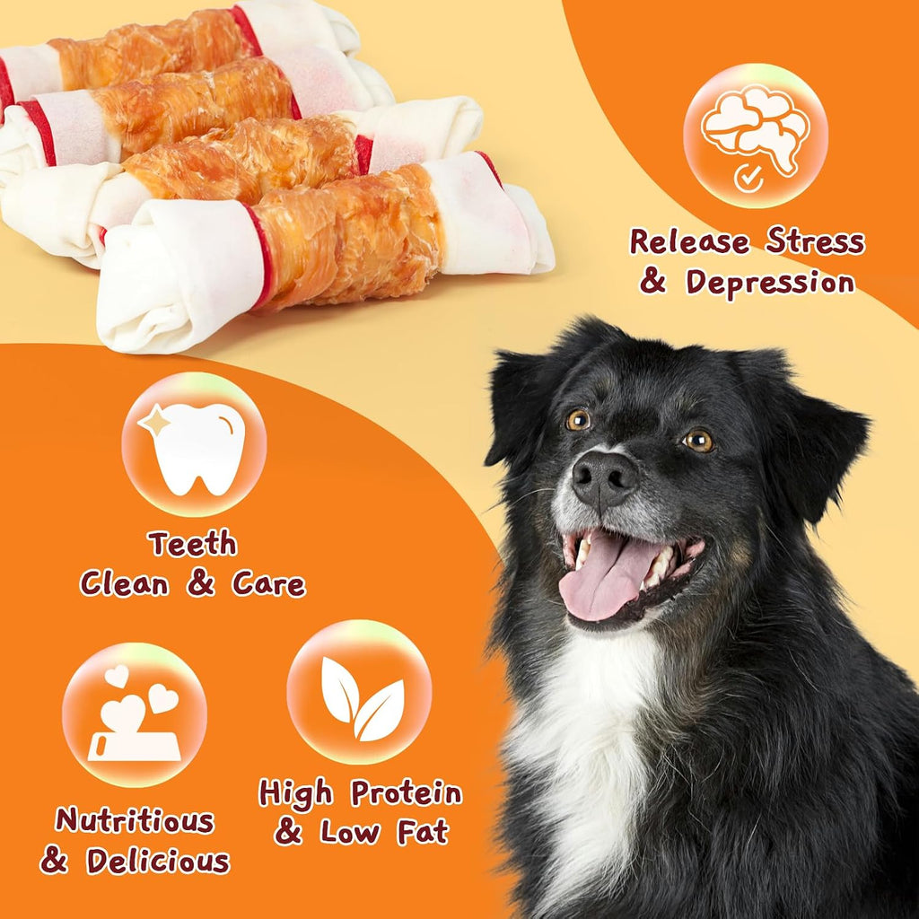 High protein chicken wrapped bones for pets