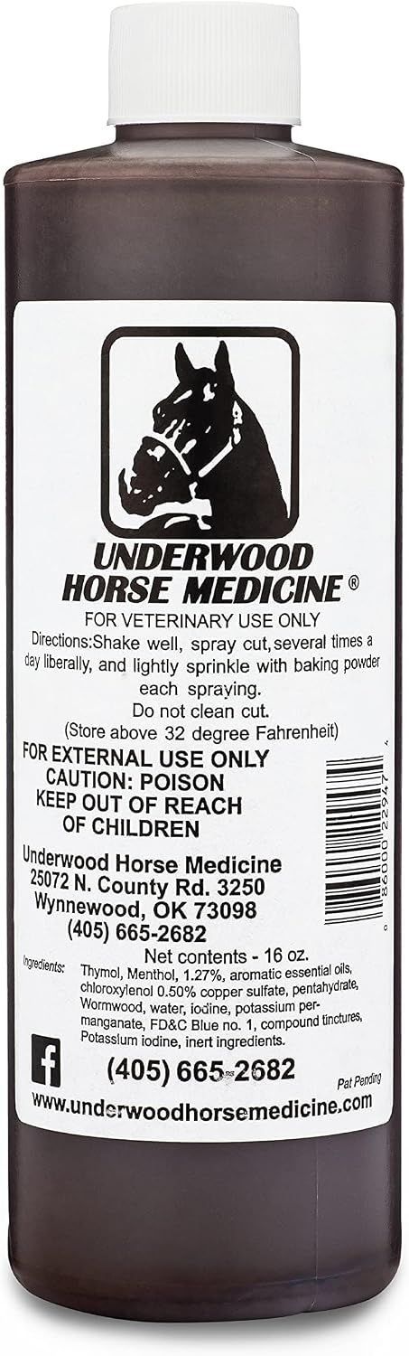Underwood Horse Medicine Topical Wound Spray 16 Fluid Ounce front view