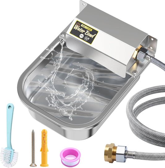 PETTEN automatic dog water bowl dispenser front view showcasing the premium stainless steel finish