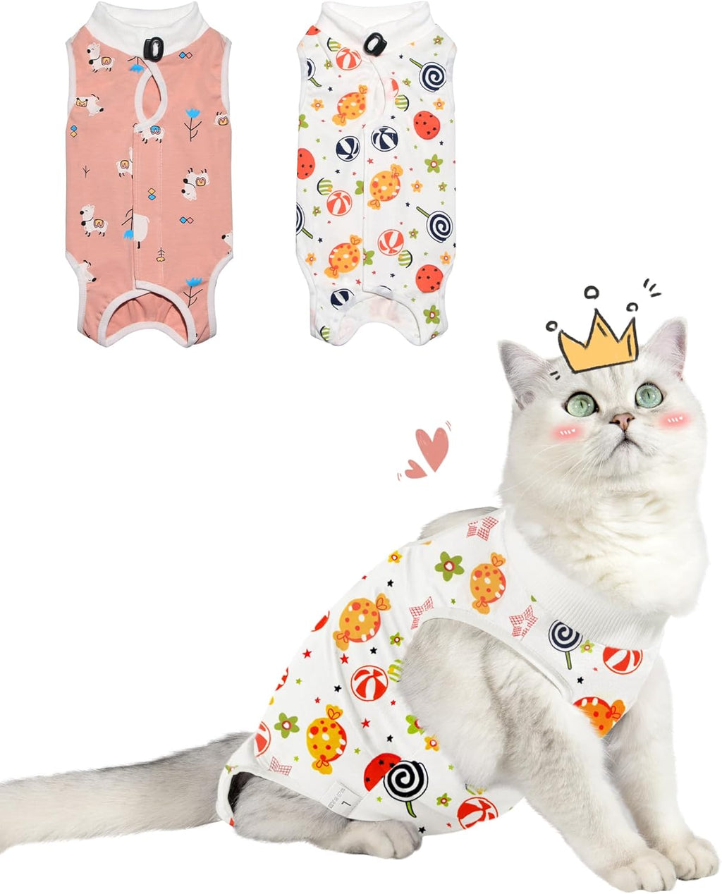 2 Pack Cat Spay Recovery Suit Female, Breathable Cat Onesie for Cats After Surgery Female, Kitten Surgery Recovery Suit for Abdominal Wounds - Image 11