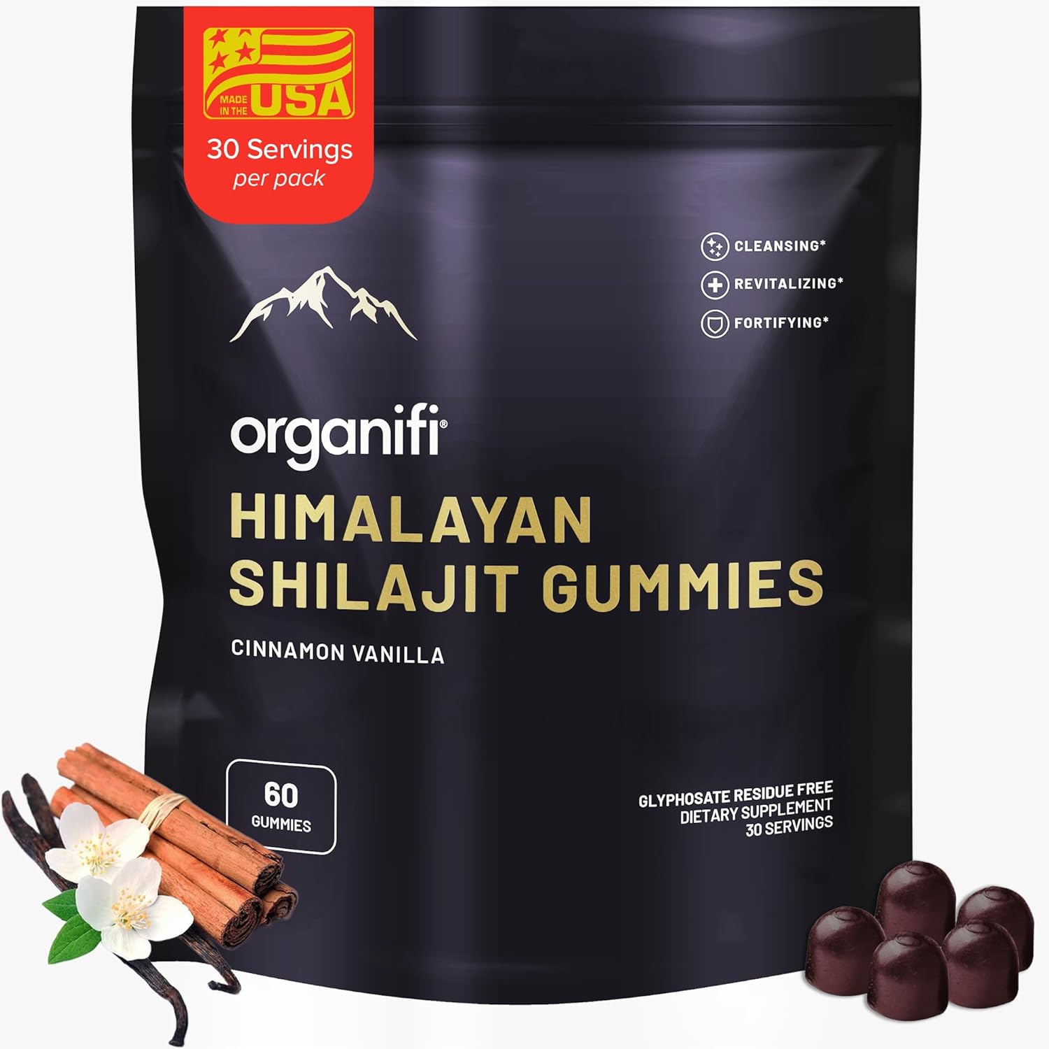 Organifi PrimaVie Shilajit Gummies front view packaging for cellular energy