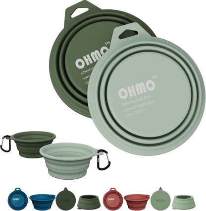 OHMO collapsible dog bowl front view premium silicone pet travel bowl