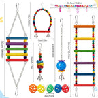 Kyouki bird cage accessories showing wooden ladder and bell toys