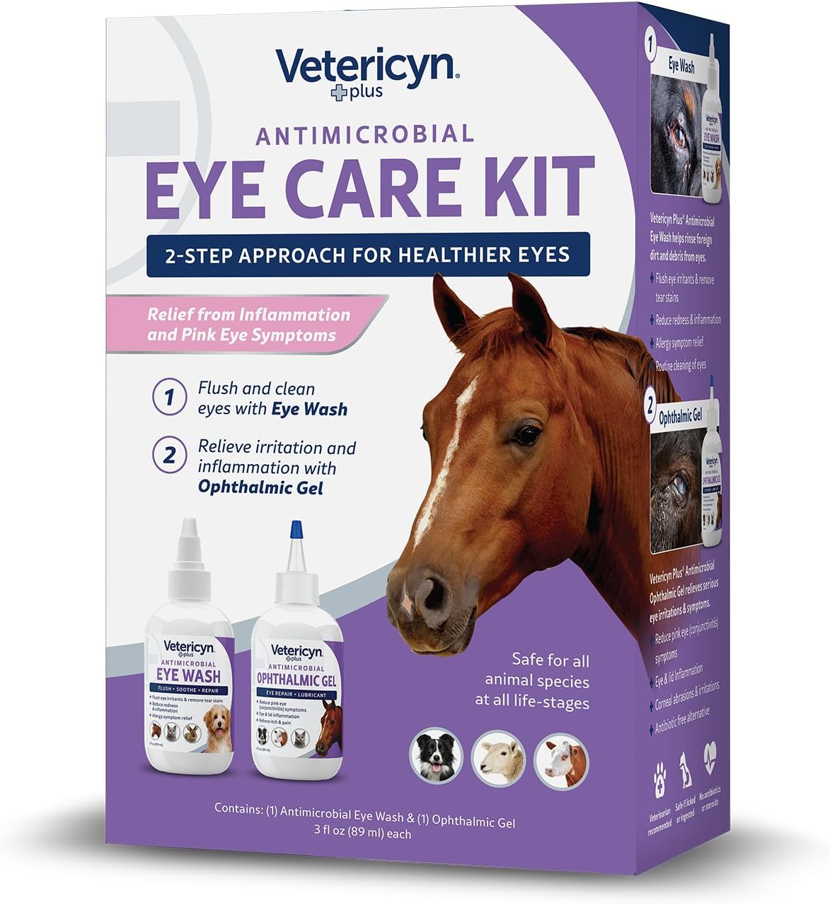 Vetericyn Plus eye wash box and bottle set