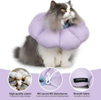 Adjustable soft cat e collar neck pillow close up of elastic drawstring