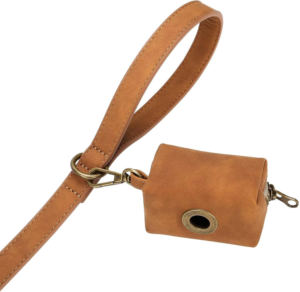 Ergonomic loop handle of the Didog luxury faux leather pet leash for comfortable grip.
