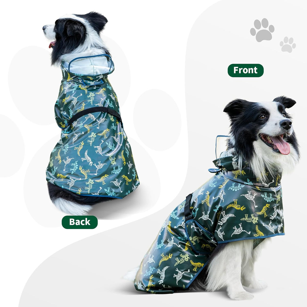 ExploreU lightweight pet rain gear highlighting the breathable interior mesh fabric