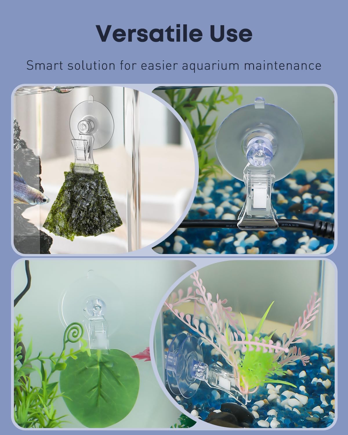 Pawfly aquarium plant leaf seaweed clips showcasing the pull tab for easy removal