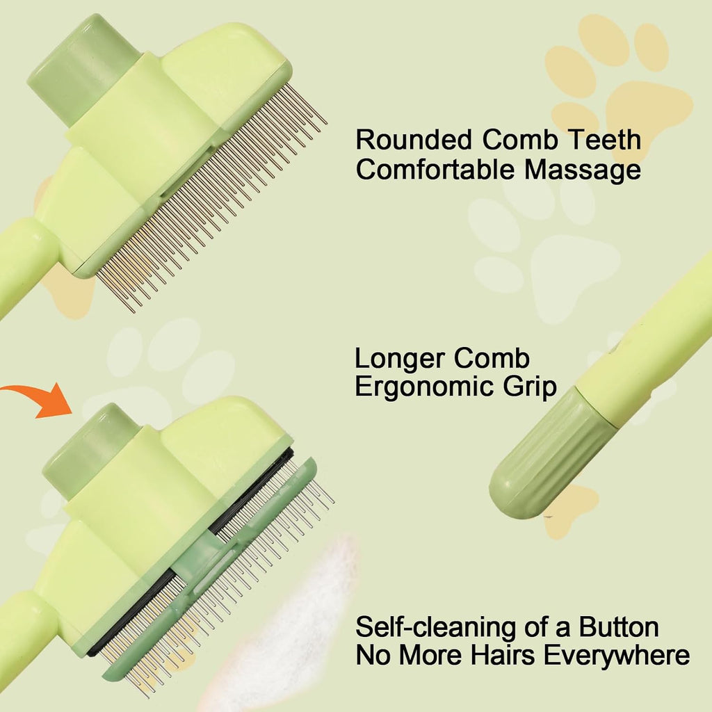 Ergonomic non-slip handle of the MeowAroma pet deshedding brush