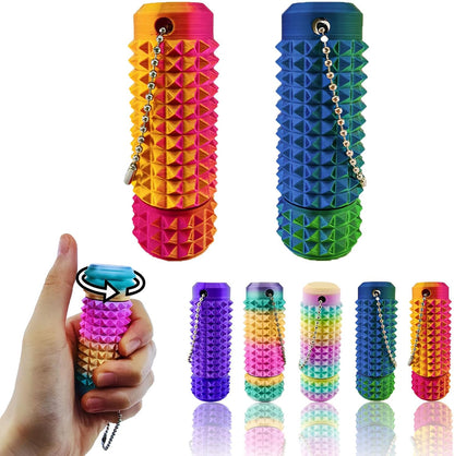 Emeqzoa Little Ouchies pain stimulation fidget toy front view showing the dual spiky rollers.