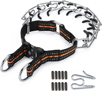 Pinch Collar for Dogs Adjustable Dog Training Collar with Comfortable Rubber Tip and Quick Release Buckle for Small Medium Large Dogs (Medium, Black) - Image 10