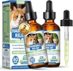 CPFK Cat Hairball Remedy Drops front view of the packaging and dropper bottles.