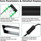 Full package contents of the 22.7 inches T5 UVB combo kit with power cord