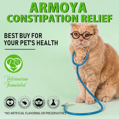 Safe herbal dietary supplement package for relieving feline constipation