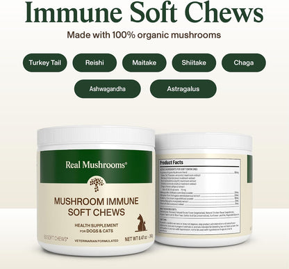 Ingredient details on Real Mushrooms 60 count jar showing 5 Defenders blend.