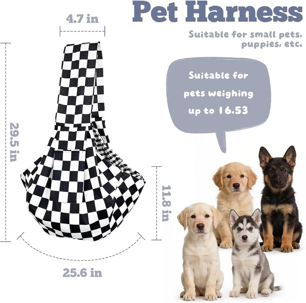 Small dog safely inside the Axearte pet carrier sling