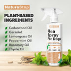 NatureStop flea spray for dogs on carpet and furniture