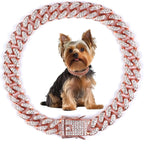 Cuban Dog Chain Collars, Silver Crystal Pet Necklace, Metal Pet Necklace with Safety Buckle Lock, for Small Medium Large Dogs Cats (12 Inch) - Image 15