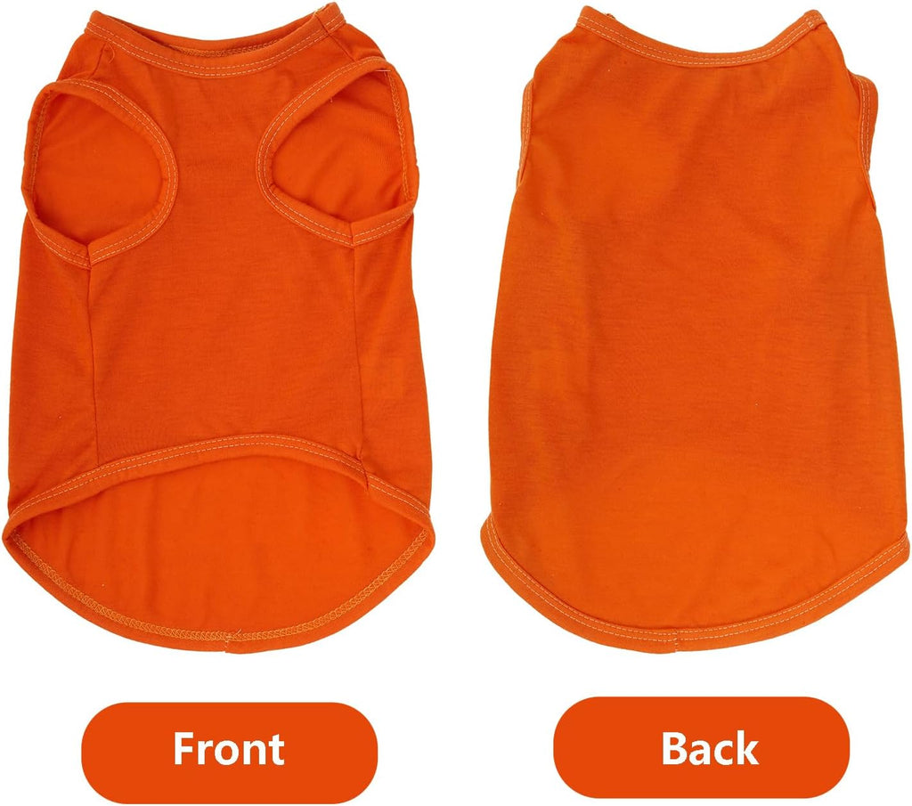Orange lightweight puppy t-shirt close up