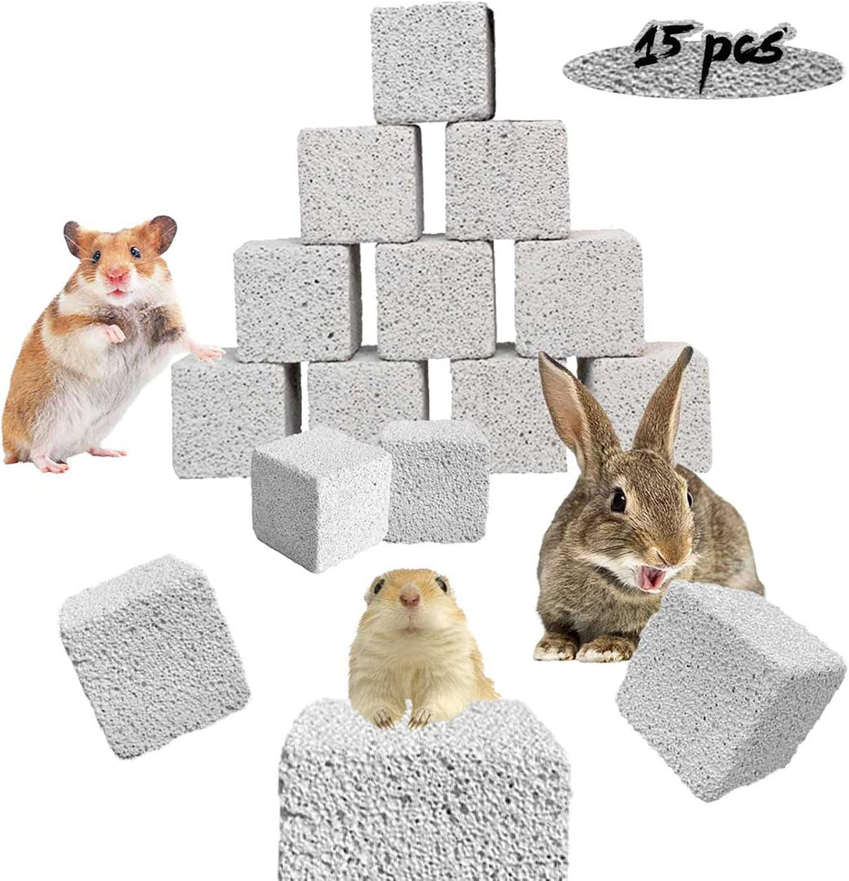 Nine pieces small animal dental health pumice blocks assortment